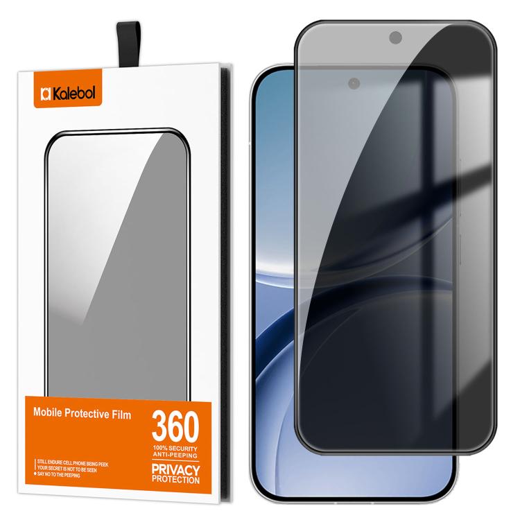 For Redmi Turbo 5 5G / Poco X8 Pro 5G Kalebol High-Aluminum Screen-Printed Full-Coverage Black-Border Privacy Tempered Glass Film