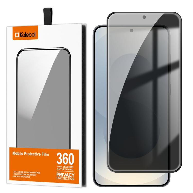 For Samsung Galaxy S25 5G Kalebol High-Aluminum Screen-Printed Full-Coverage Black-Border Privacy Tempered Glass Film