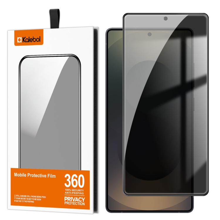 For Samsung Galaxy S25 Ultra 5G Kalebol High-Aluminum Screen-Printed Full-Coverage Black-Border Privacy Tempered Glass Film