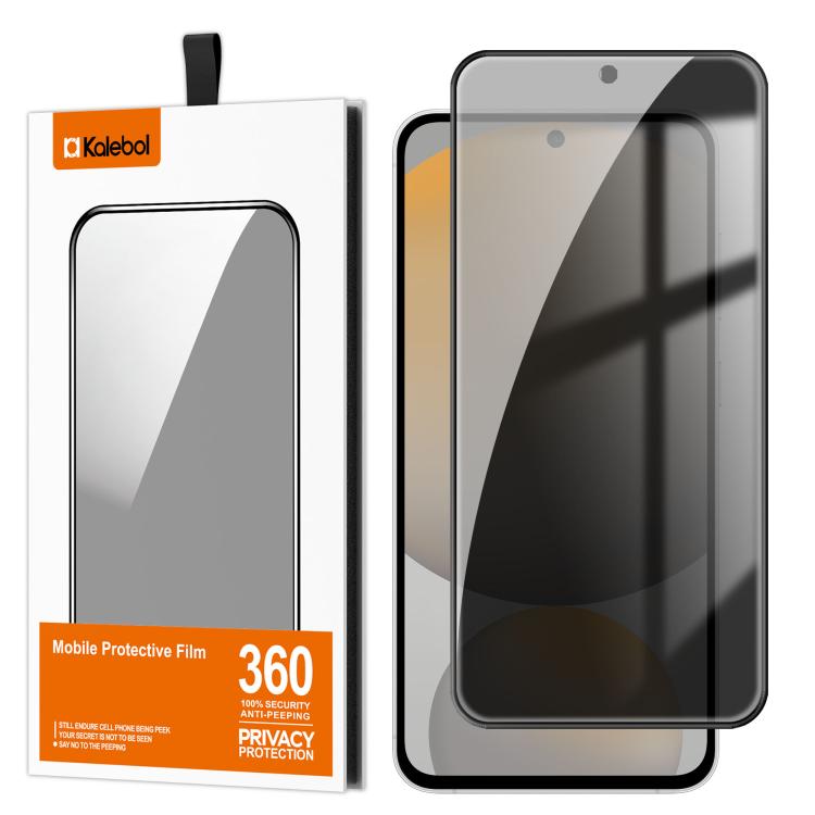 For Samsung Galaxy S24 FE 5G Kalebol High-Aluminum Screen-Printed Full-Coverage Black-Border Privacy Tempered Glass Film