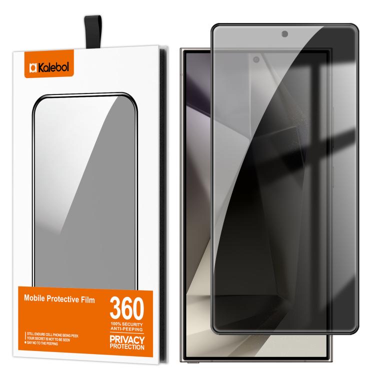 For Samsung Galaxy S24 Ultra 5G Kalebol High-Aluminum Screen-Printed Full-Coverage Black-Border Privacy Tempered Glass Film