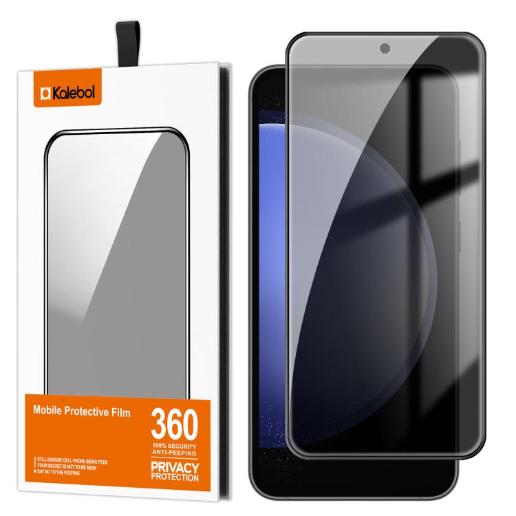 For Samsung Galaxy S23 FE 5G Kalebol High-Aluminum Screen-Printed Full-Coverage Black-Border Privacy Tempered Glass Film