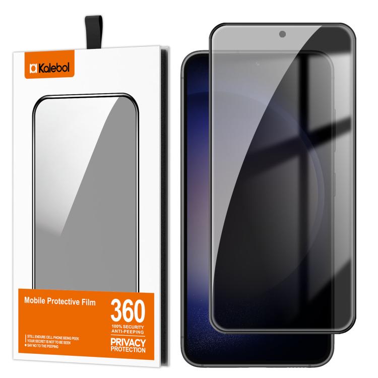 For Samsung Galaxy S23+ 5G Kalebol High-Aluminum Screen-Printed Full-Coverage Black-Border Privacy Tempered Glass Film