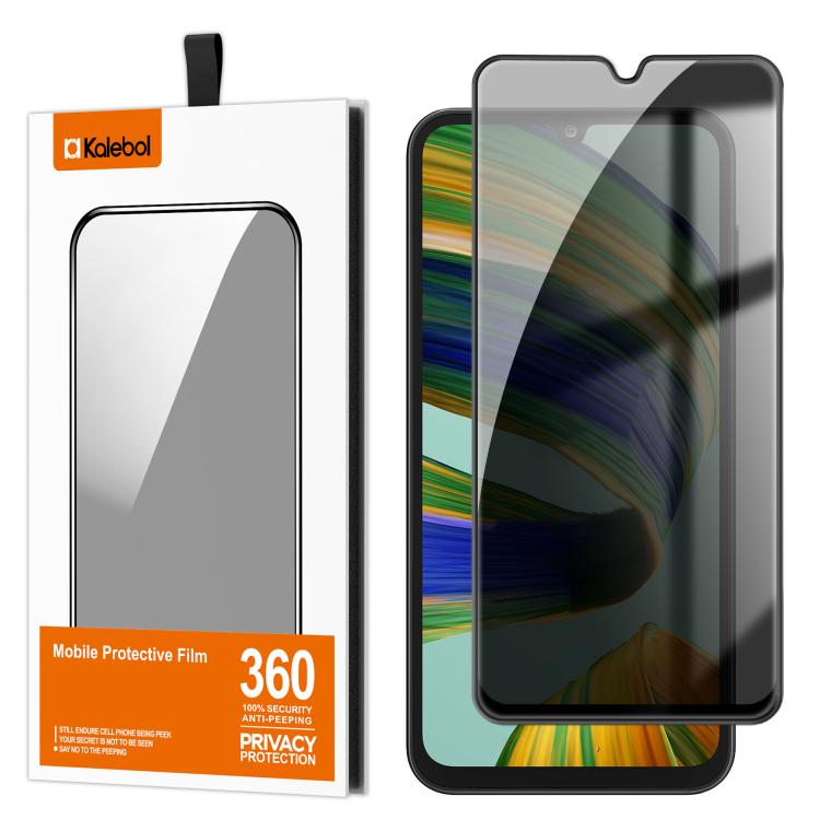For Samsung Galaxy F15 5G Kalebol High-Aluminum Screen-Printed Full-Coverage Black-Border Privacy Tempered Glass Film