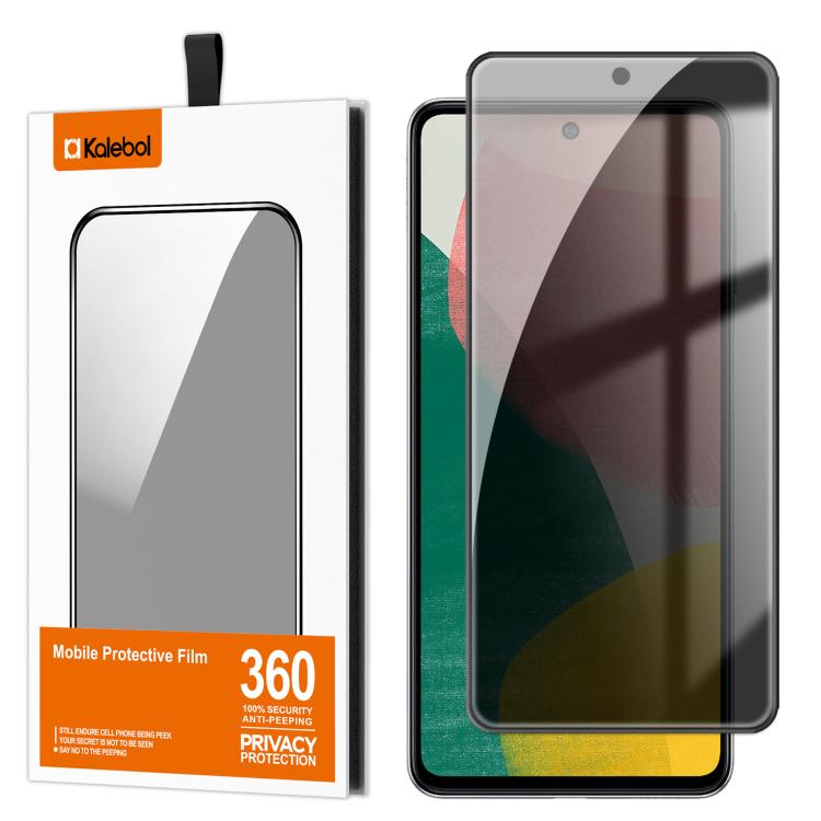 For Samsung Galaxy F54 5G Kalebol High-Aluminum Screen-Printed Full-Coverage Black-Border Privacy Tempered Glass Film