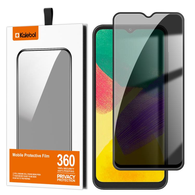For Samsung Galaxy F14 5G Kalebol High-Aluminum Screen-Printed Full-Coverage Black-Border Privacy Tempered Glass Film