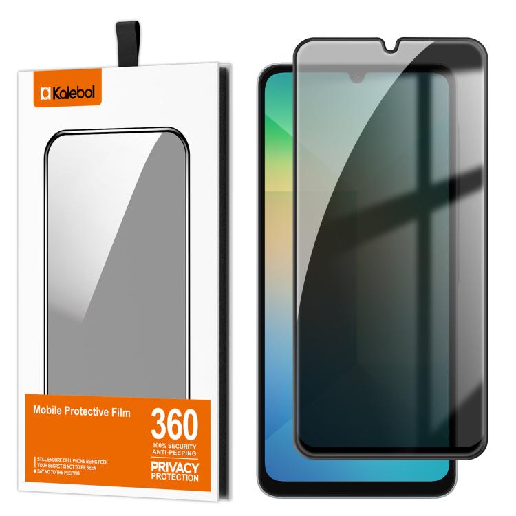 For Samsung Galaxy A06 4G / 5G Kalebol High-Aluminum Screen-Printed Full-Coverage Black-Border Privacy Tempered Glass Film