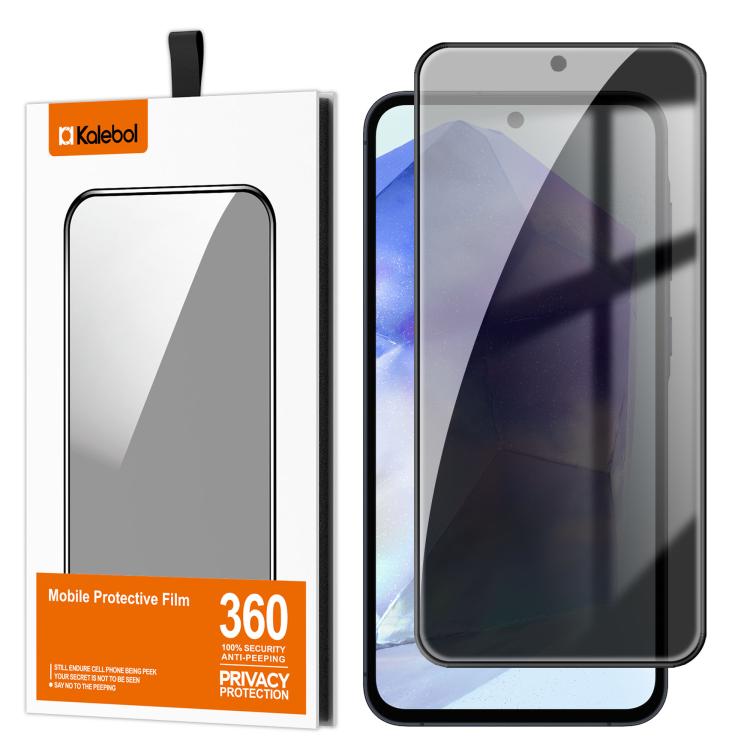 For Samsung Galaxy A55 5G Kalebol High-Aluminum Screen-Printed Full-Coverage Black-Border Privacy Tempered Glass Film