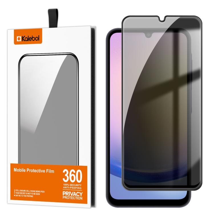 For Samsung Galaxy A25 5G Kalebol High-Aluminum Screen-Printed Full-Coverage Black-Border Privacy Tempered Glass Film