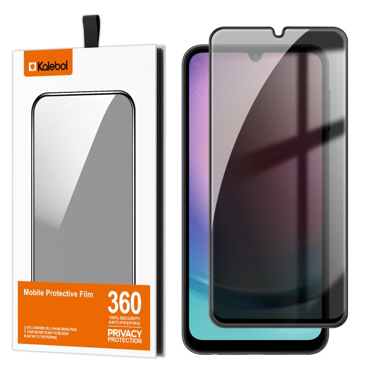 For Samsung Galaxy A24 4G Kalebol High-Aluminum Screen-Printed Full-Coverage Black-Border Privacy Tempered Glass Film
