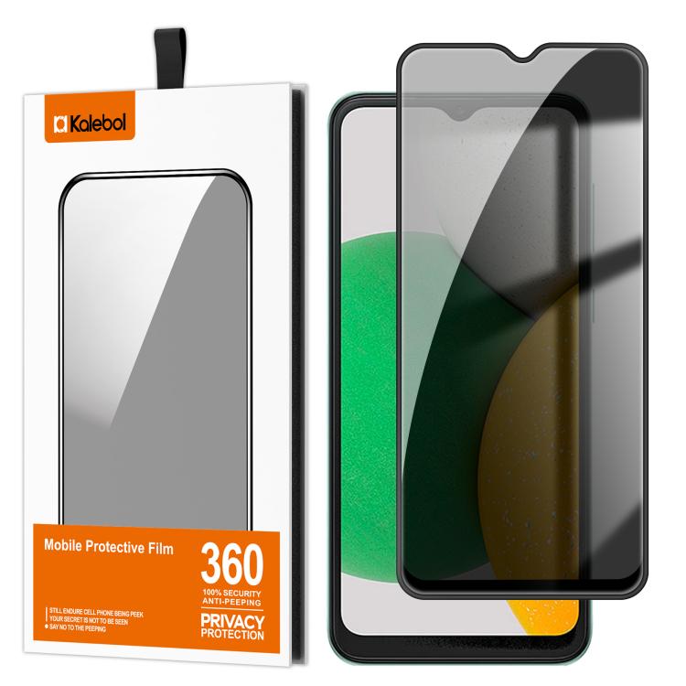 For Samsung Galaxy A04 Core Kalebol High-Aluminum Screen-Printed Full-Coverage Black-Border Privacy Tempered Glass Film
