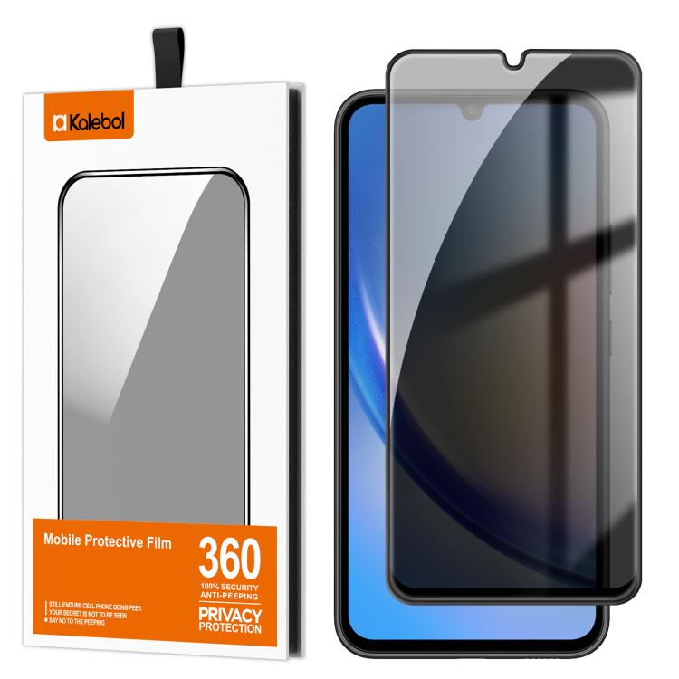 For Samsung Galaxy A34 5G Kalebol High-Aluminum Screen-Printed Full-Coverage Black-Border Privacy Tempered Glass Film