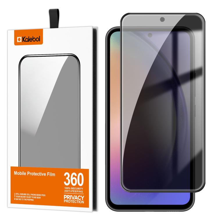 For Samsung Galaxy A54 5G Kalebol High-Aluminum Screen-Printed Full-Coverage Black-Border Privacy Tempered Glass Film