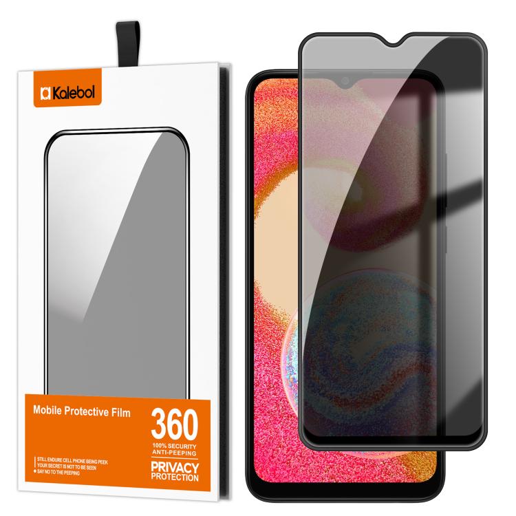 For Samsung Galaxy A04e Kalebol High-Aluminum Screen-Printed Full-Coverage Black-Border Privacy Tempered Glass Film