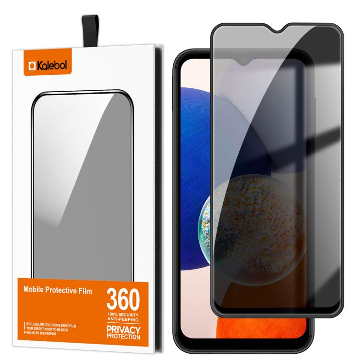For Samsung Galaxy A14 5G Kalebol High-Aluminum Screen-Printed Full-Coverage Black-Border Privacy Tempered Glass Film