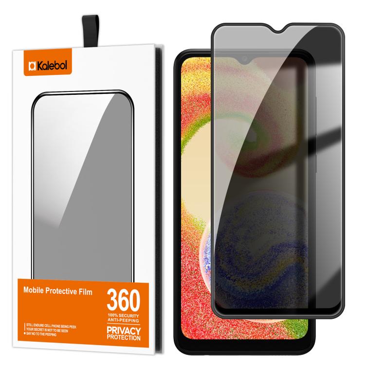For Samsung Galaxy A04 Kalebol High-Aluminum Screen-Printed Full-Coverage Black-Border Privacy Tempered Glass Film