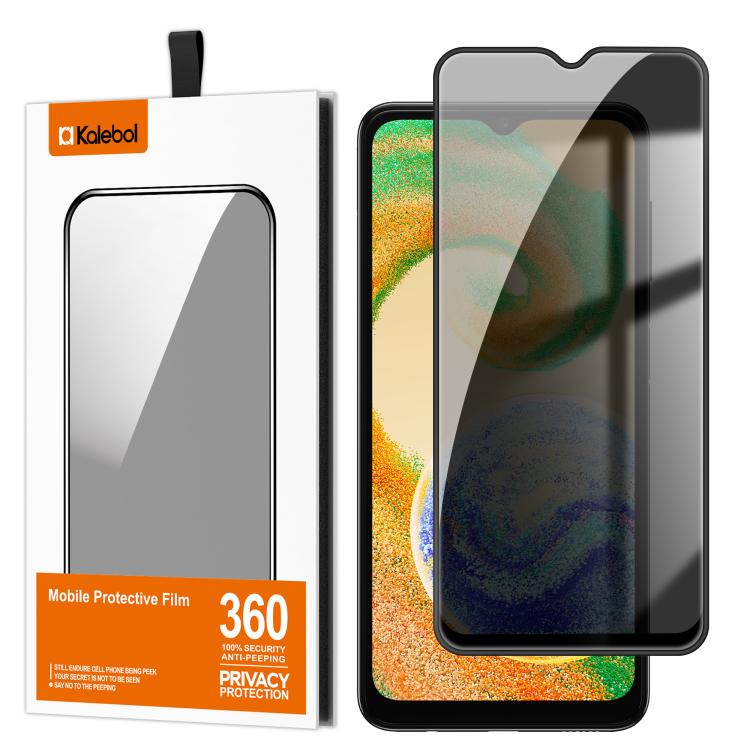 For Samsung Galaxy A04s Kalebol High-Aluminum Screen-Printed Full-Coverage Black-Border Privacy Tempered Glass Film