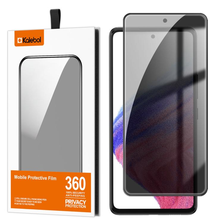 For Samsung Galaxy A53 5G Kalebol High-Aluminum Screen-Printed Full-Coverage Black-Border Privacy Tempered Glass Film