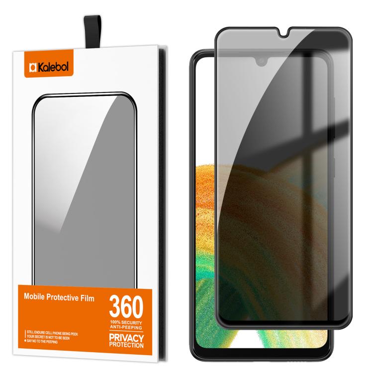 For Samsung Galaxy A33 5G Kalebol High-Aluminum Screen-Printed Full-Coverage Black-Border Privacy Tempered Glass Film