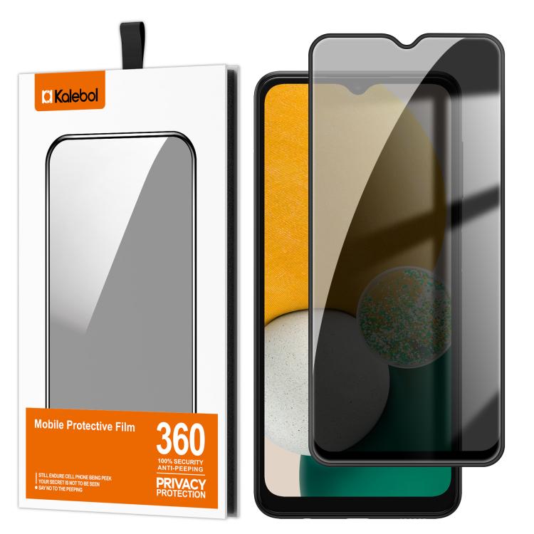 For Samsung Galaxy A13 5G Kalebol High-Aluminum Screen-Printed Full-Coverage Black-Border Privacy Tempered Glass Film