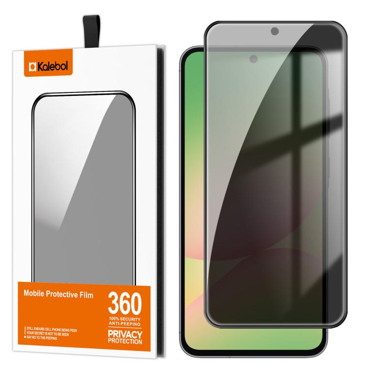 For Samsung Galaxy A57 5G Kalebol High-Aluminum Screen-Printed Full-Coverage Black-Border Privacy Tempered Glass Film