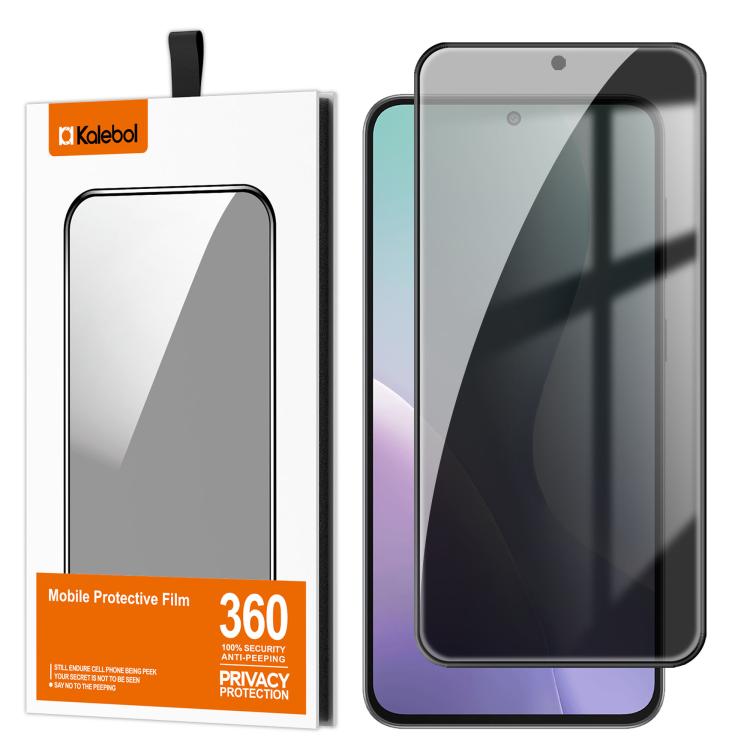 For Samsung Galaxy M56 5G Kalebol High-Aluminum Screen-Printed Full-Coverage Black-Border Privacy Tempered Glass Film
