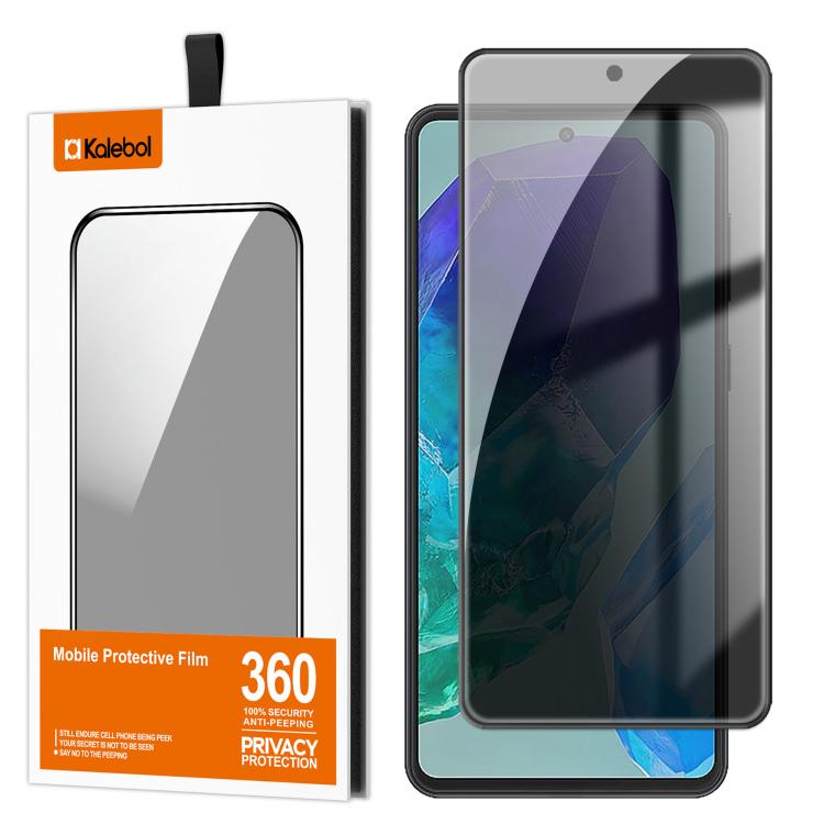 For Samsung Galaxy M55 Kalebol High-Aluminum Screen-Printed Full-Coverage Black-Border Privacy Tempered Glass Film