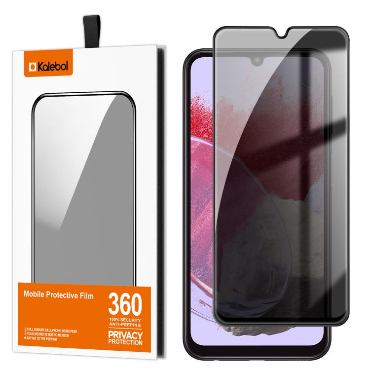 For Samsung Galaxy M34 5G Kalebol High-Aluminum Screen-Printed Full-Coverage Black-Border Privacy Tempered Glass Film