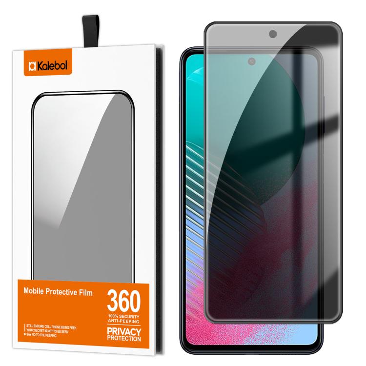 For Samsung Galaxy M54 5G Kalebol High-Aluminum Screen-Printed Full-Coverage Black-Border Privacy Tempered Glass Film