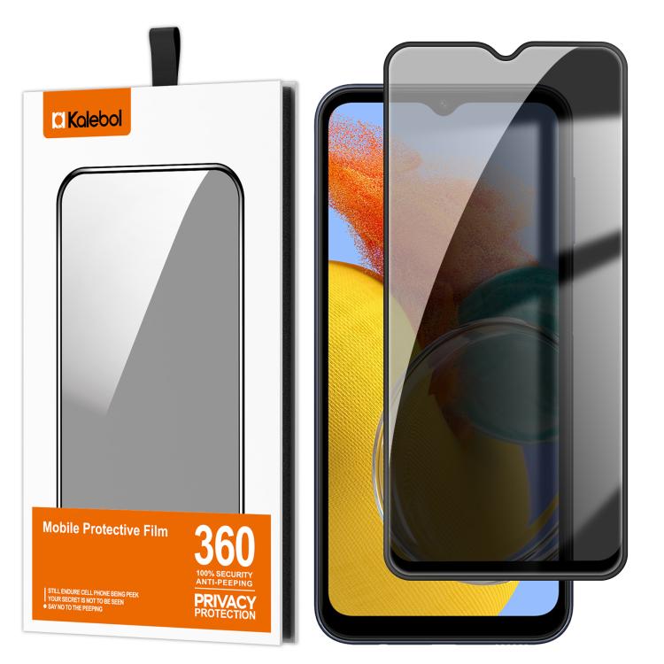 For Samsung Galaxy M14 5G Kalebol High-Aluminum Screen-Printed Full-Coverage Black-Border Privacy Tempered Glass Film