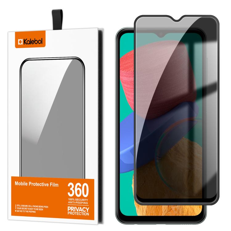 For Samsung Galaxy M33 5G Kalebol High-Aluminum Screen-Printed Full-Coverage Black-Border Privacy Tempered Glass Film