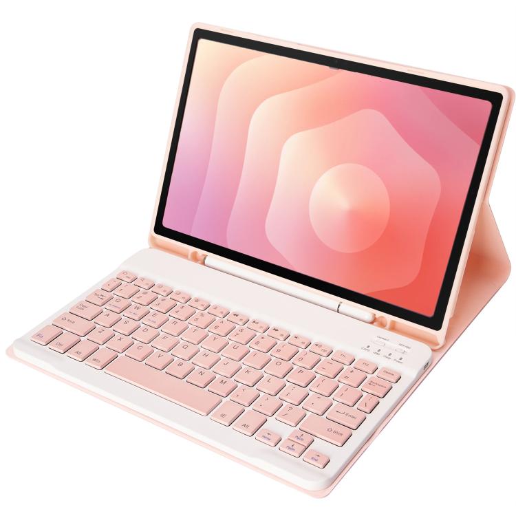 For Samsung Galaxy Tab S11 Candy Color TPU Bluetooth Keyboard Leather Tablet Case with Pen Holder