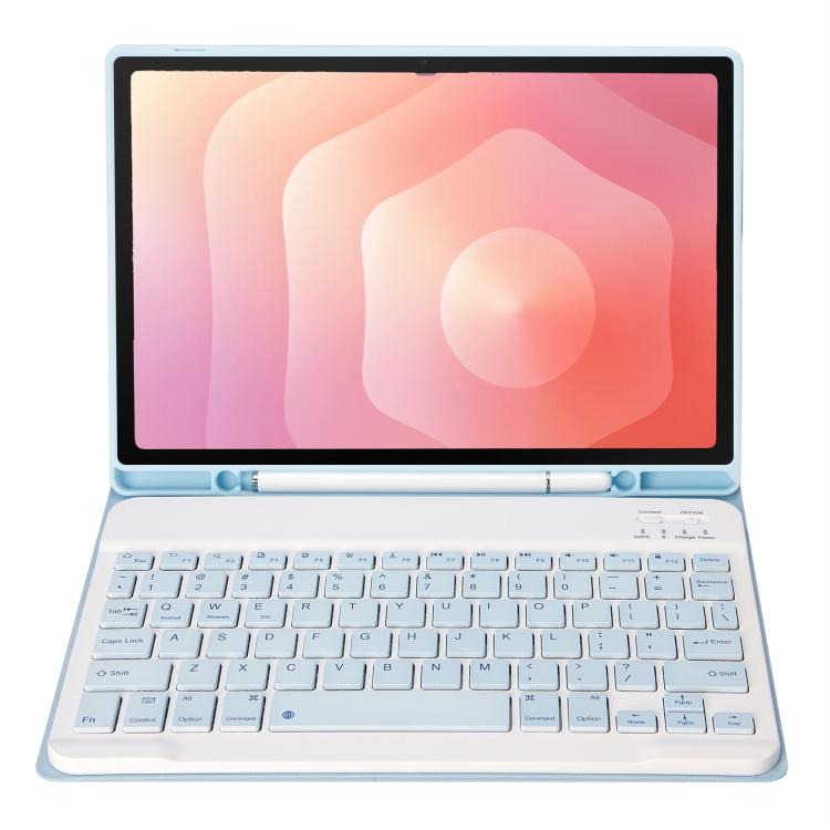 For Samsung Galaxy Tab S11 Candy Color TPU Bluetooth Keyboard Leather Tablet Case with Pen Holder