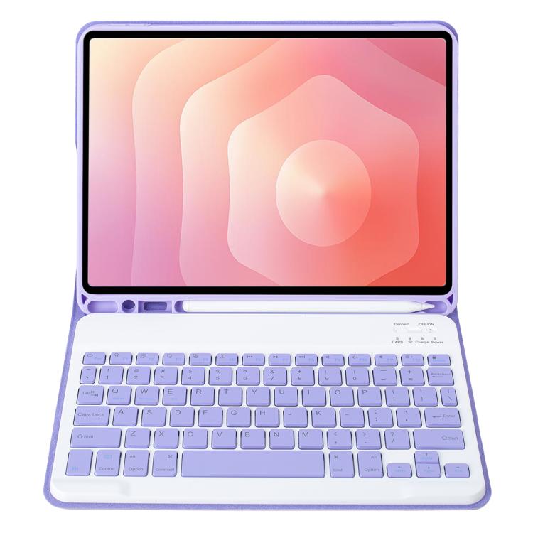 For Samsung Galaxy Tab S11 Candy Color TPU Bluetooth Keyboard Leather Tablet Case with Pen Holder