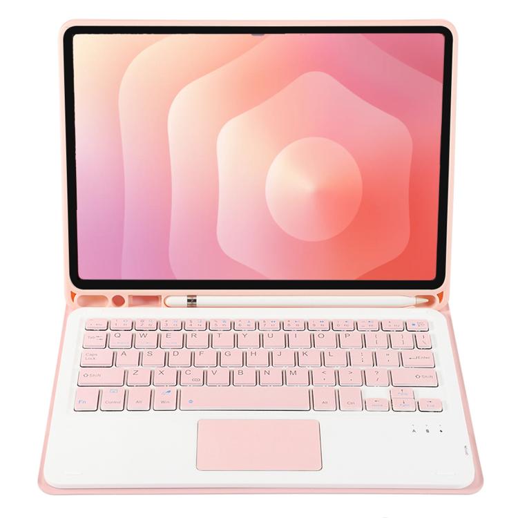 For Samsung Galaxy Tab S11 Candy Color TPU Touch Bluetooth Keyboard Leather Tablet Case with Pen Holder