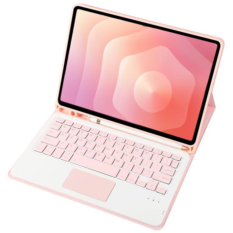 For Samsung Galaxy Tab S11 Candy Color TPU Touch Bluetooth Keyboard Leather Tablet Case with Pen Holder