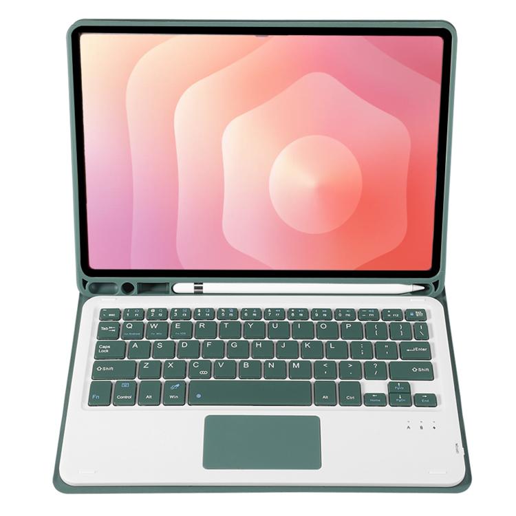 For Samsung Galaxy Tab S11 Candy Color TPU Touch Bluetooth Keyboard Leather Tablet Case with Pen Holder