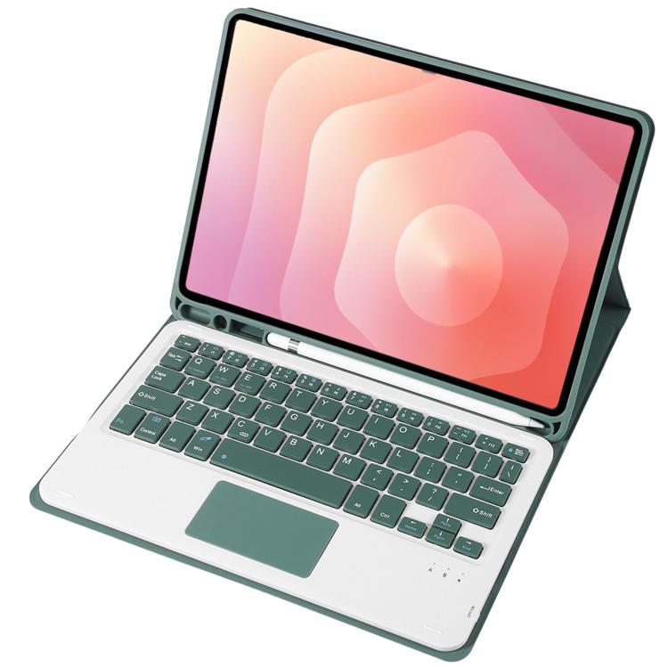 For Samsung Galaxy Tab S11 Candy Color TPU Touch Bluetooth Keyboard Leather Tablet Case with Pen Holder