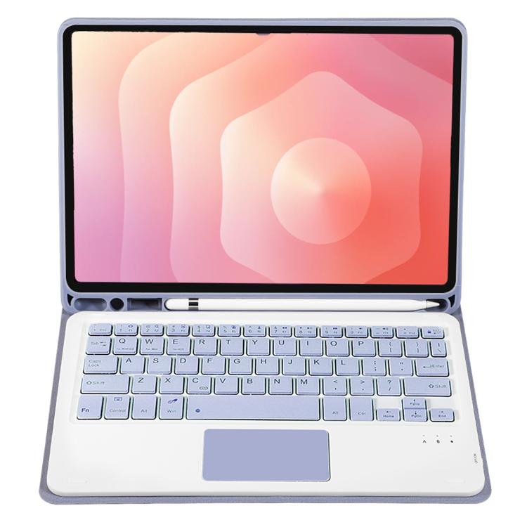 For Samsung Galaxy Tab S11 Candy Color TPU Touch Bluetooth Keyboard Leather Tablet Case with Pen Holder