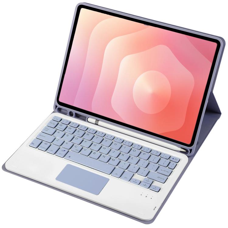 For Samsung Galaxy Tab S11 Candy Color TPU Touch Bluetooth Keyboard Leather Tablet Case with Pen Holder