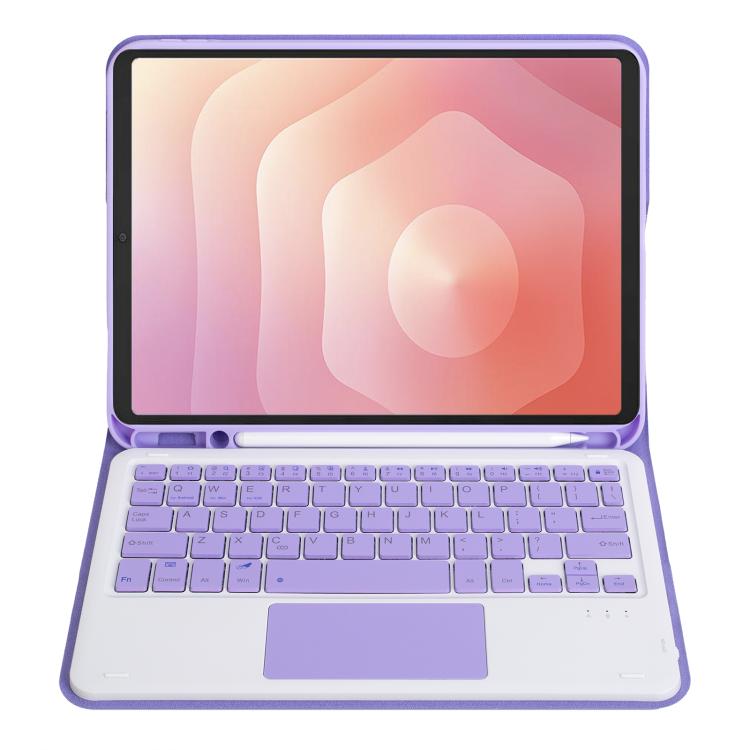 For Samsung Galaxy Tab S11 Candy Color TPU Touch Bluetooth Keyboard Leather Tablet Case with Pen Holder