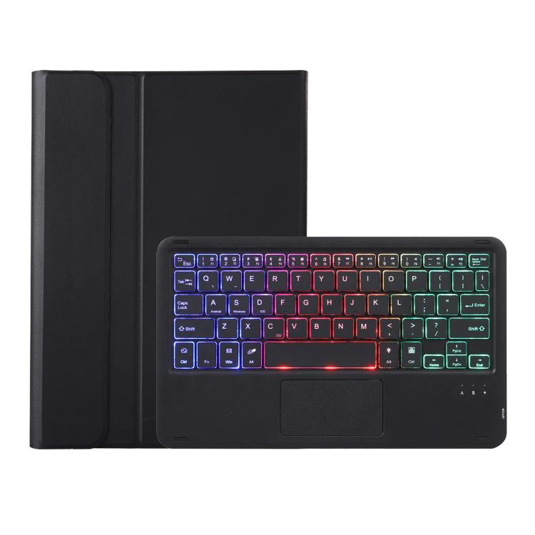 For Samsung Galaxy Tab S11 Candy Color Touch Backlight Bluetooth Keyboard Leather Tablet Case with Pen Holder