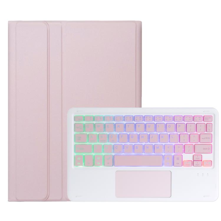 For Samsung Galaxy Tab S11 Candy Color Touch Backlight Bluetooth Keyboard Leather Tablet Case with Pen Holder