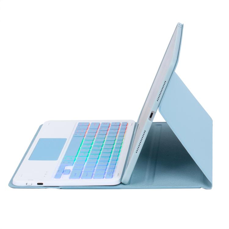 For Samsung Galaxy Tab S11 Candy Color Touch Backlight Bluetooth Keyboard Leather Tablet Case with Pen Holder