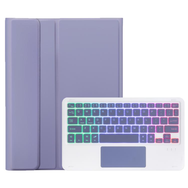 For Samsung Galaxy Tab S11 Candy Color Touch Backlight Bluetooth Keyboard Leather Tablet Case with Pen Holder