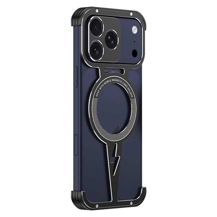 For iPhone 17 Pro Max Hollow Borderless Magnetic MagSafe Aluminum Alloy Phone Case