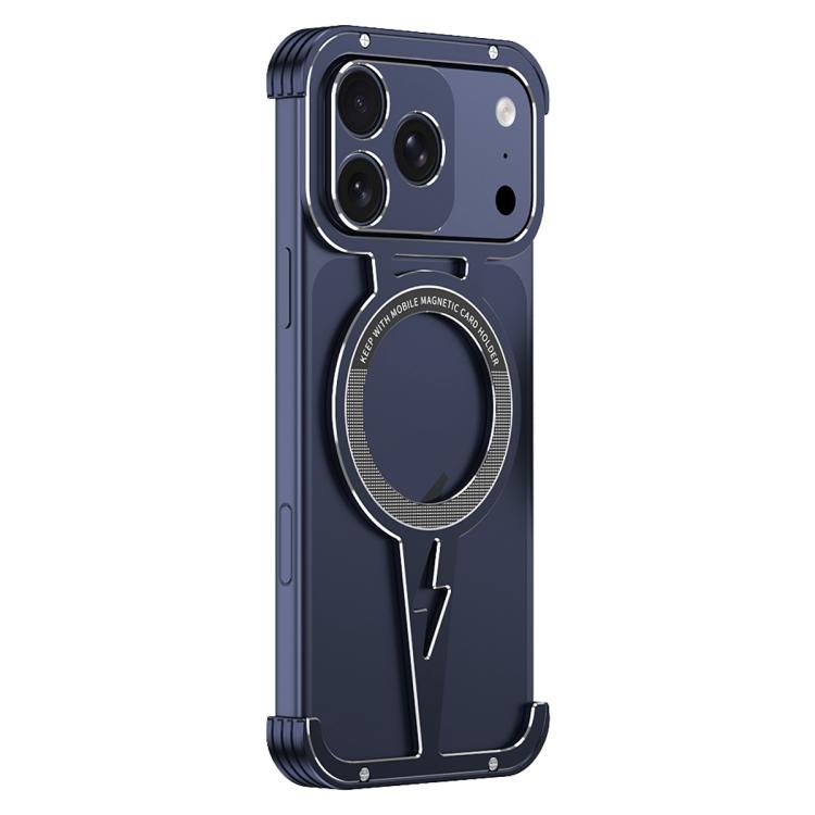 For iPhone 17 Pro Max Hollow Borderless Magnetic MagSafe Aluminum Alloy Phone Case