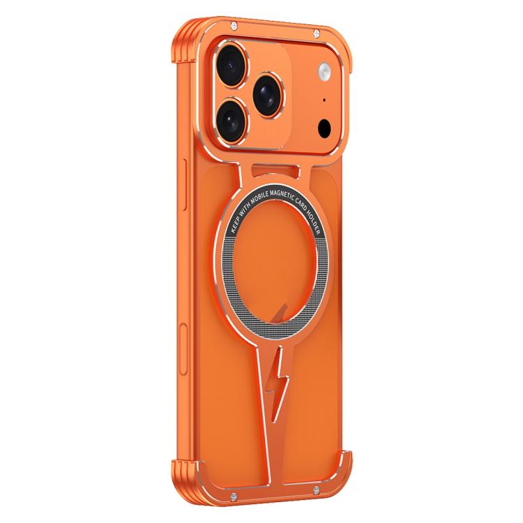 For iPhone 17 Pro Hollow Borderless Magnetic MagSafe Aluminum Alloy Phone Case