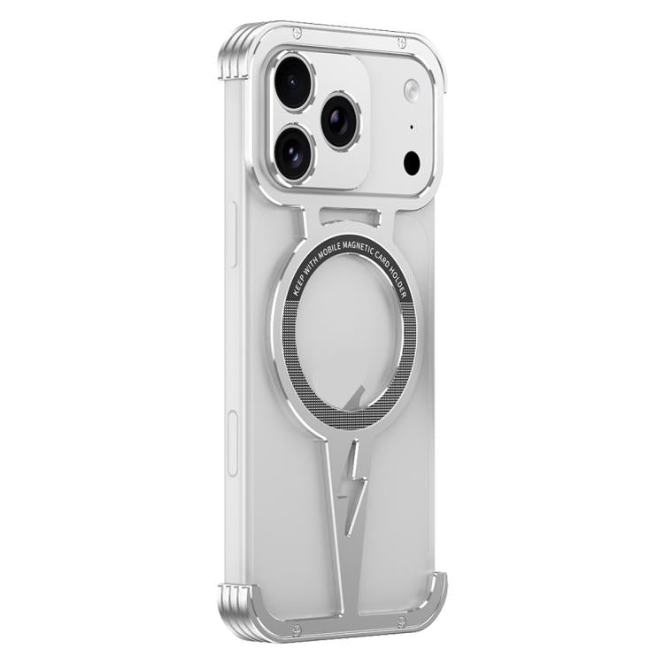 For iPhone 17 Pro Hollow Borderless Magnetic MagSafe Aluminum Alloy Phone Case