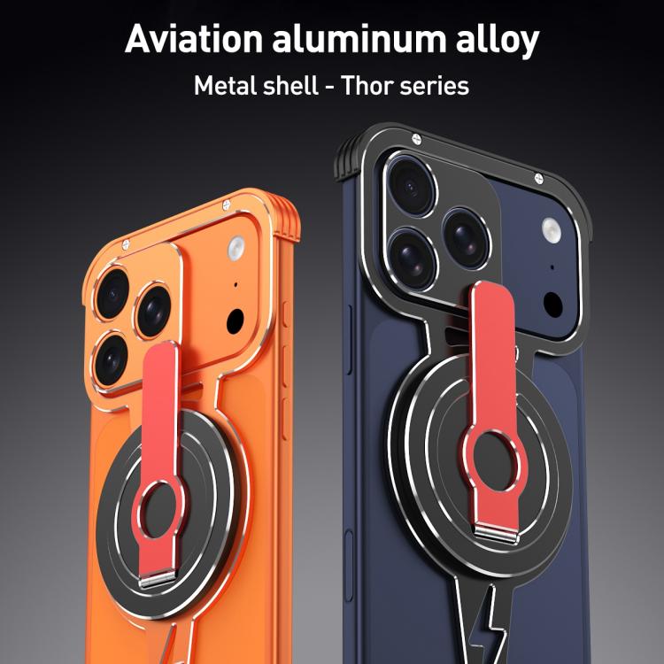 For iPhone 17 Pro Max Hollow Borderless Magnetic MagSafe Aluminum Alloy Phone Case